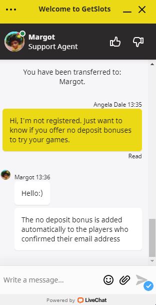 GetSlots Casino chat