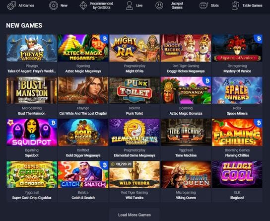 GetSlots Casino games