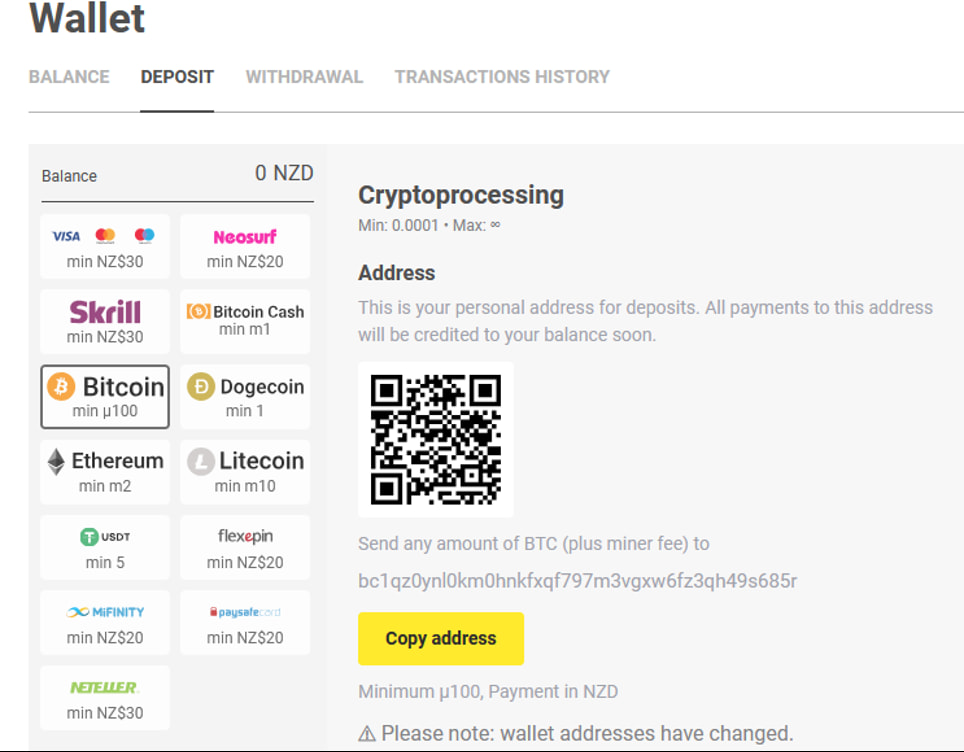 Use of Cryptocurrencies at Olympia casino