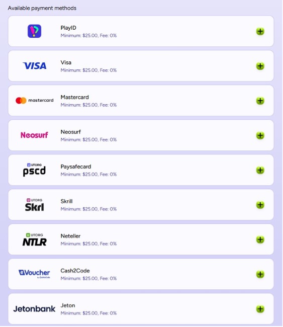 Deposit Methods at Spinbara Casino